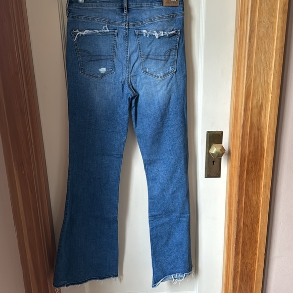 AE American Eagle super stretch flare boot cut jeans size 6 long - Picture 4 of 5